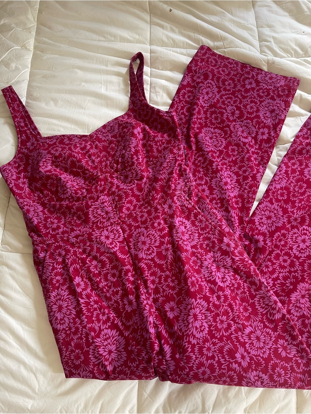 The Colette Pink Floral Wide-Leg Jumpsuit Size 8 - Picture 3 of 7